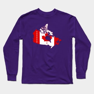 Canada flag & map Long Sleeve T-Shirt